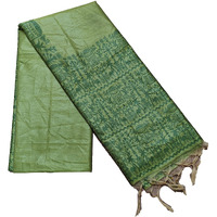 NK Textiles Womens PlainSolid with Tribal Warli Design Border Woven Raw Silk Saree with Tassels (14 DESIGNS & COLORS)