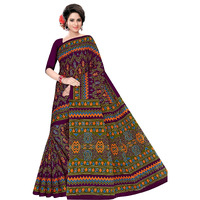 TAMAIRA FASHION Womens Plain Weave Pure Cotton Saree Without Blouse Piece(1891_Magenta)