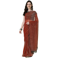 Granthva Fab Womens Embellished Silk Blend Fancy Saree with Blouse Piece (GF-330_Orange)