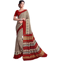 Jaanvi Fashion Womens Woven Crepe Saree With Unstitched Blouse Piece (Ultra-Shape-9805-A_Light Peach)