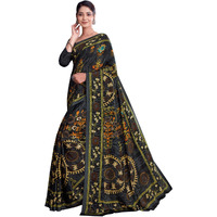 Jaanvi Fashion Womens Woven Crepe Saree With Unstitched Blouse Piece (Ultra-Shape-9808-D_Grey)