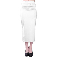 Miss Ethnik Womens Cotton Blend Full Elastic Saree Shapewear Petticoat (ME-5008-White-28)