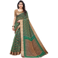 Bee M Pee Designer Pure Printed Silk Blend Cotton Sarees for Women 2022 Green
