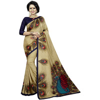 Yashika Womens Silk Saree With Blouse Piece (Sdpl-Golden Peacock_Gold_Free Size_Multicolour)