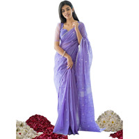 AKHILAM Womens Pure Cotton Ethnic Motif Woven Design Saree With Unstitched Blouse Piece(Lavendar_PRERNA4001_SF)