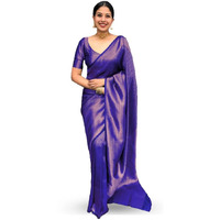 C J Enterprise Womens Banarasi Saree Pure Kanjivaram Silk Saree Soft Design Wear Pattu Sarees Party Latest With Blouse Piece Kanchipuram for Wedding sadi new Sari 2024 2023 (DevRatna Royal Blue)