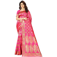 Sugathari Womens Banarasi Saree Pure Kanjivaram Silk Saree Soft new ladies 2023 Design Wear Pattu Sarees Latest Cotton Party Sari collections With Blouse Piece for Wedding sadi (PARI 75 PINK)