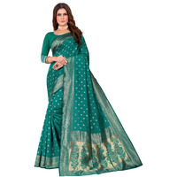 C J Enterprise Womens Pure Kanjivaram Silk Saree Soft Banarasi Design Wear Kanchipuram Pattu Sarees Latest Party Cotton Sari collections With Blouse Piece for Wedding sadi 2024 2023 (Pari159 Rama)