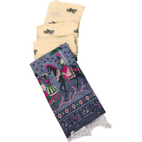 NK Textiles Womens Raw Silk Saree (C54ISH1007_Cream)