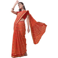 Sidhidata Womens Checks Kota Doria Cotton Manipuri Saree With Unstitched Blouse Piece (Pizza Peach_Peach_Free Size)