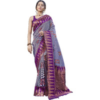 MANOHARI Women Most Trendy Purple Banarasi Silk Woven Design Saree With Blouse Piece_Mn1815