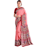 Jaanvi fashion Womens Ethnic Printed Crepe Silk Saree with Blouse Piece