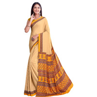 Jaanvi fashion Womens Crepe Saree With Unstitched Blouse Piece(pearl-silk-9010)