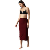 SIRIL Womens Lycra Full Elastic Saree Shapewear Petticoat (180TKC116-S,Brown,Small)