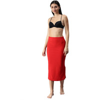 SIRIL Womens Lycra Full Elastic Saree Shapewear Petticoat (180TKC117-S,Red,Small)