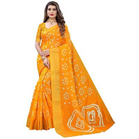 HITHROW womens Art Silk saree (HIKEES-Radhika Yellow