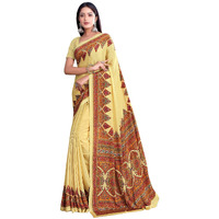 Jaanvi fashion Womens Crepe Saree With Unstitched Blouse Piece(pearl-silk-9012-b)
