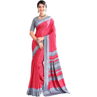 Jaanvi fashion Womens Ethnic Printed Crepe Silk Saree with Blouse Piece