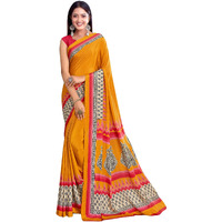 Jaanvi fashion Womens Crepe Saree With Unstitched Blouse Piece(pearl-silk-9011-a)