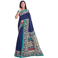 Jaanvi fashion Womens Crepe Saree With Unstitched Blouse Piece(pearl-silk-9009-b)