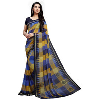 Vaamsi Womens georgette with blouse piece (PC1053_ Blue_ One Size)