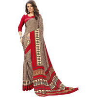 Jaanvi fashion Womens Crepe Silk Printed Saree With Blouse(ethnic-angle-8512-b,Red)