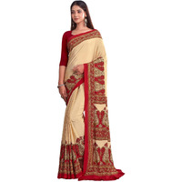 Jaanvi fashion Womens Crepe Saree With Unstitched Blouse Piece(pearl-silk-9001-d)