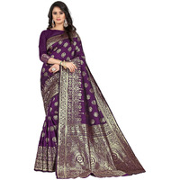 Sugathari Womens Banarasi Saree Pure Kanjivaram Silk Saree Soft new ladies 2023 Design Wear Pattu Sarees Latest Cotton Party Sari collections With Blouse Piece for Wedding sadi (PARI S-2 PURPLE)