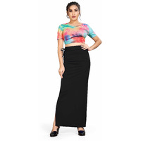 Confort Look Womens Black Microfiber Saree Shapewear (Confort Saree Shapewear Black L)