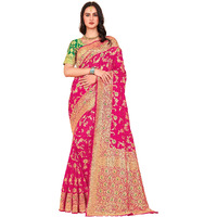Glory Sarees Womens Blend Banarasi Silk Saree (Kara164_Pink