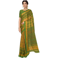 Glory Sarees Womens Rangoli Silk Printed Saree (Khushbu101_Green)