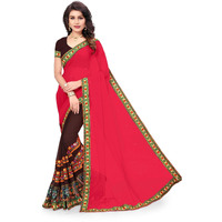 arriva fab Women Georgette Saree (Riva3_Brown)