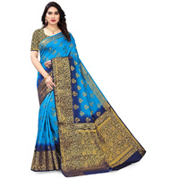 SERONA FABRICS Womens Banarasi Art Silk Saree With Blouse Piece (SERONA688__Blue, Light Blue)