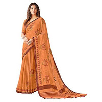 RIWAAYAT TRENDS Womens Woven Pure Linen Embroidered Saree with Blouse Piece (Bawaa)