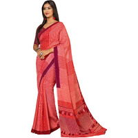 RIWAAYAT TRENDS Womens Khadi Linen Saree With Unstitched Blouse Piece (RT_Plu_1_Peach Pink)