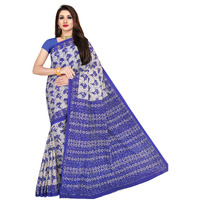 TAMAIRA FASHION Womens Plain Cotton Saree (1338_Blue)