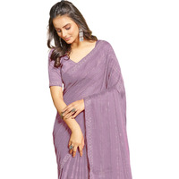SIRIL Womens Chiffon Hot Fixing Saree With Unstitched Blouse Piece (3397S243_Light Pink)