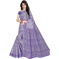 TAMAIRA FASHION Womens Plain Cotton Saree (AB18_Purple, Purple)