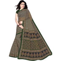 TAMAIRA FASHION Womens Plain Weave Cotton Saree Without Blouse Piece (802_Dark Green)