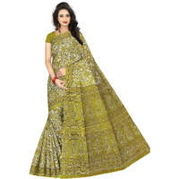 TAMAIRA FASHION Womens Plain Weave Pure Cotton Saree Without Blouse Piece(AB18_Green)