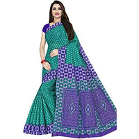 TAMAIRA FASHION Womens Plain Weave Pure Cotton Saree Without Blouse Piece (AB15_Seagreen and Purple)