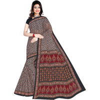 TAMAIRA FASHION Womens Plain Weave Cotton Saree Without Blouse Piece (802_Black)