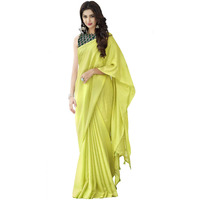 Miraan Womens Jute Cotton Saree with Blouse Piece (SRHIW10, Yellow)