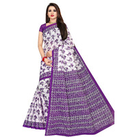 TAMAIRA FASHION Womens Plain Cotton Saree Without Blouse Piece (1338_Purple_Purple)