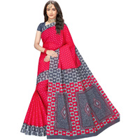 TAMAIRA FASHION Womens Plain Weave Pure Cotton Saree Without Blouse Piece (AB15_PinkandGrey)