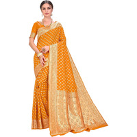 Glory Sarees Womens Jacquard Silk Saree (Kara128_Mustard