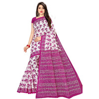 TAMAIRA FASHION Womens Plain Weave Pure Cotton Saree Without Blouse Piece(1338_Magenta)