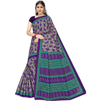TAMAIRA FASHION Womens Plain Weave Pure Cotton Saree Without Blouse Piece(1354_Grey&Purple)