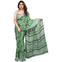 MIRCHI FASHION Womens Chiffon Geometric Printed Saree with Blouse Piece (39105-Green, Light Green)
