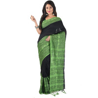 CHHANDA HANDLOOM SAREES Elegant Womens Pure Cotton Handloom Saree in Bengali Begampuri Style for Weddings,Haldi,Mehndi,Festivals | Wide Border for a Sophisticated Look - (With Blouse Piece)